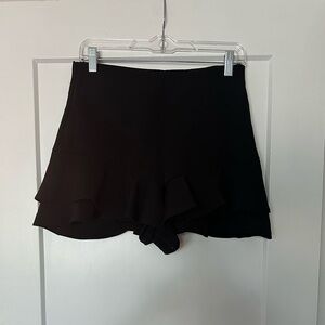 Zara Black Ruffle Women Shorts